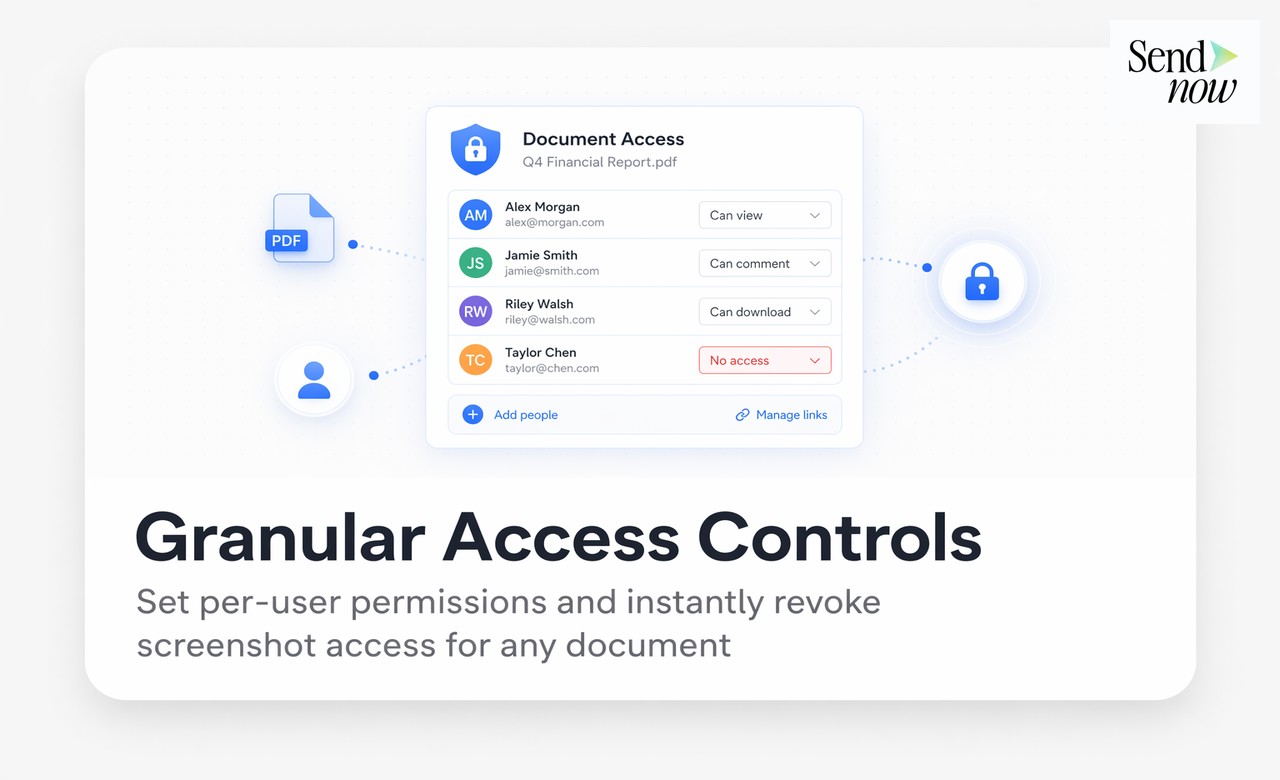 SendNow Screenshot Blocker Toggle — Access Control Panel