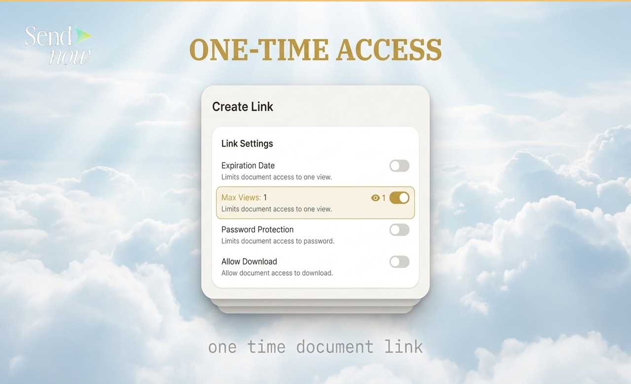 Create Link panel with Max Views set to 1