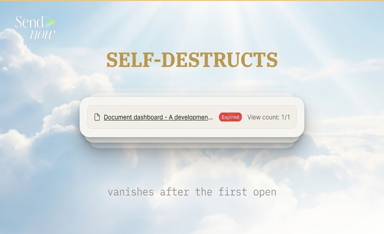 Dashboard showing link as Expired with view count 1 of 1