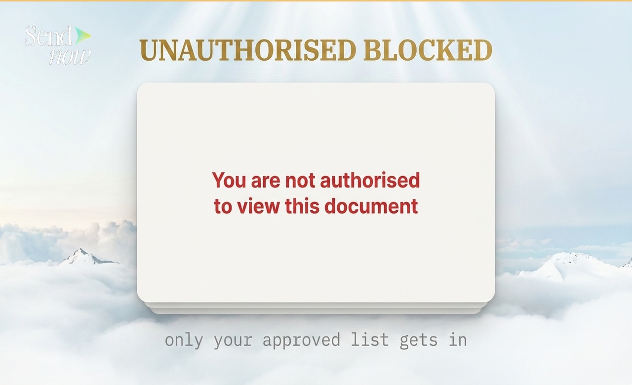 Schermata di accesso bloccato che mostra il messaggio Non sei autorizzato