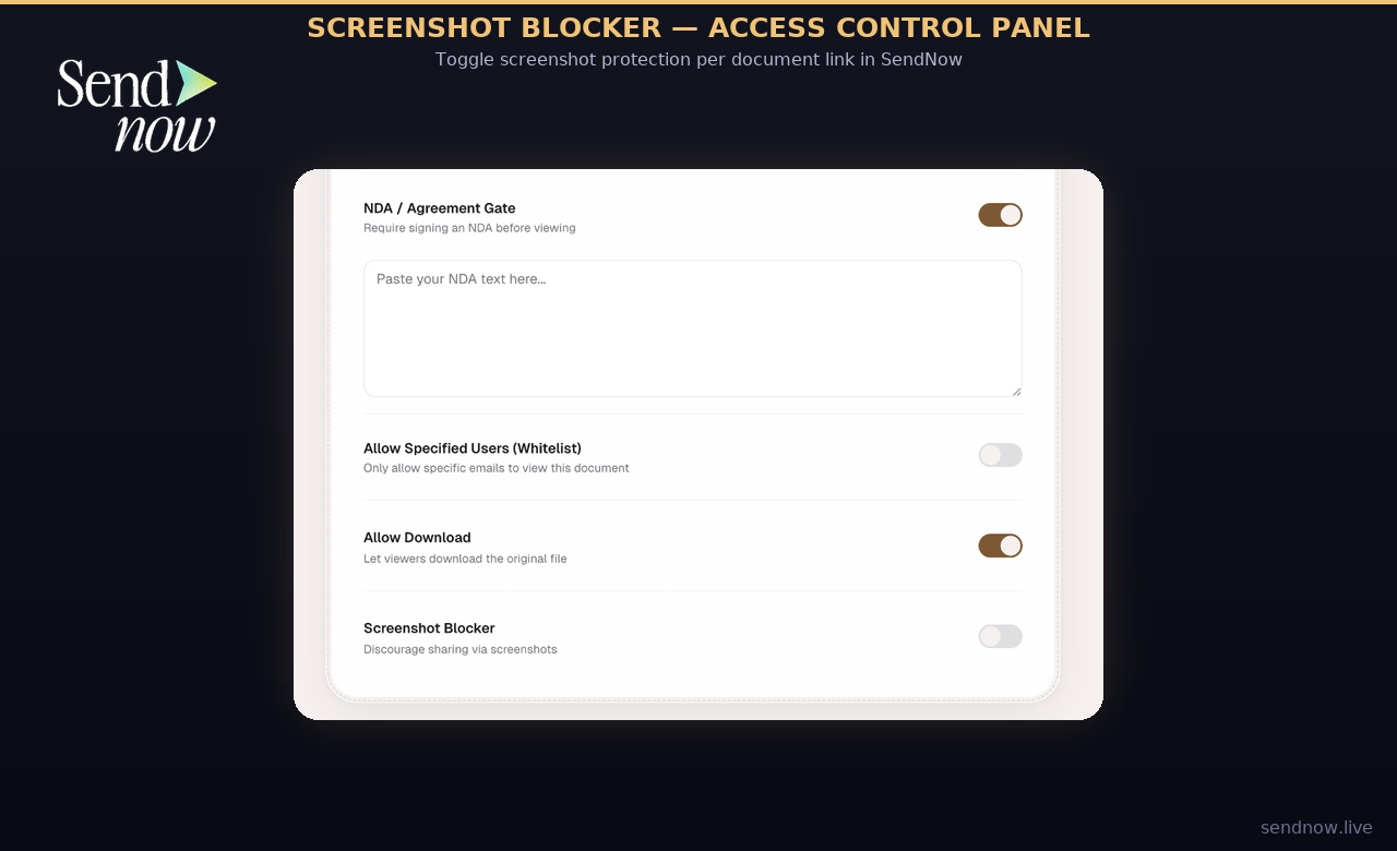 SendNow security page showing AES-256 badge