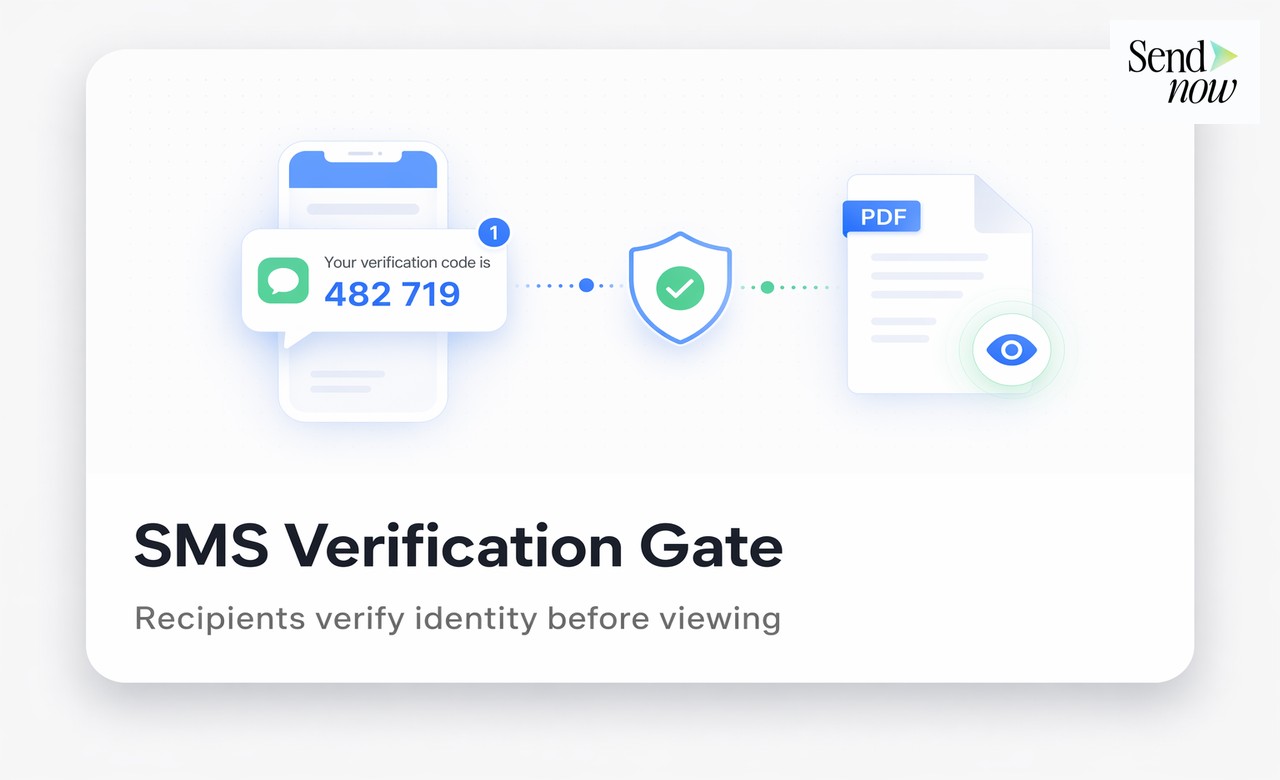 SendNow Create Link panel showing OTP authentication toggle