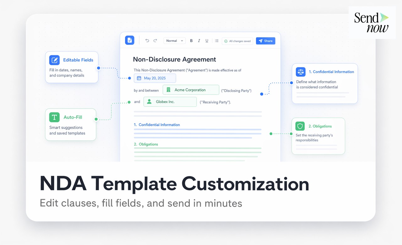 Free NDA template in document editor