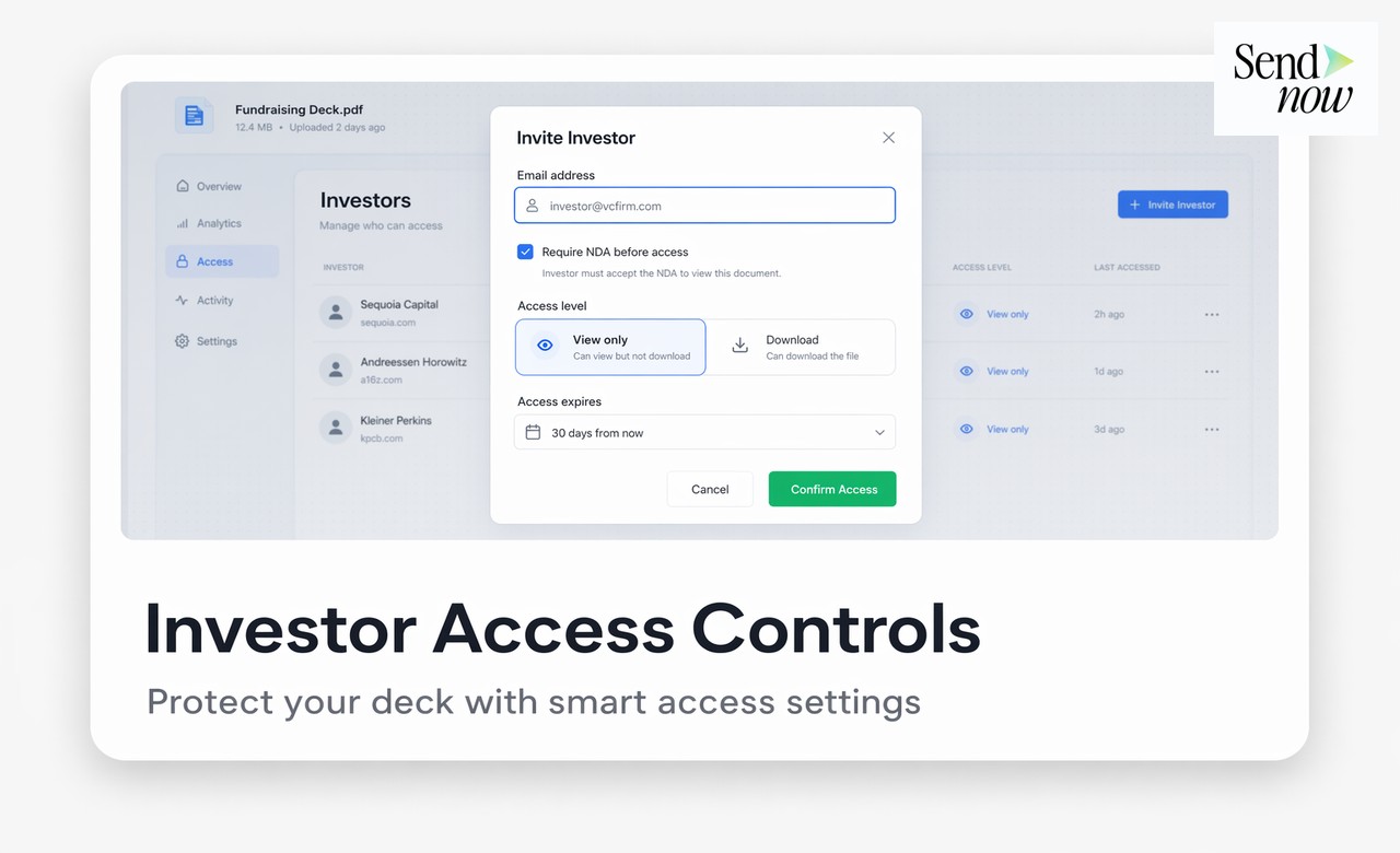 Pitch Deck Analytics - Share Pitch Deck With Investors