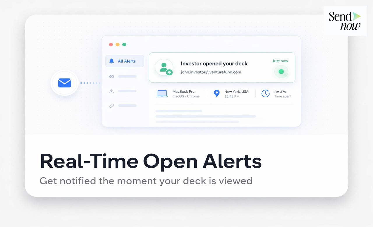 Real-time notification that an investor viewed your deck