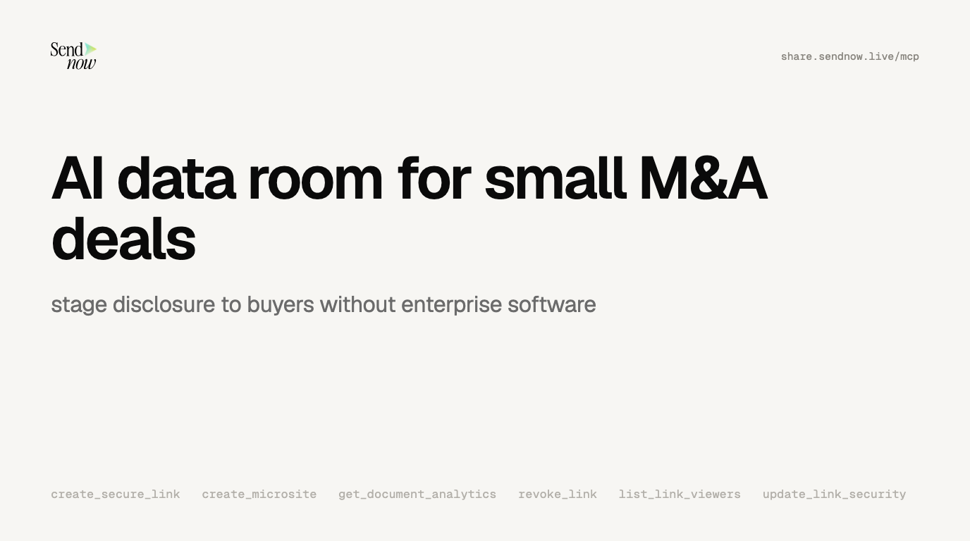AI Data Room for Small M&A Deals: Stage Disclosure Without Enterprise Software (2026)