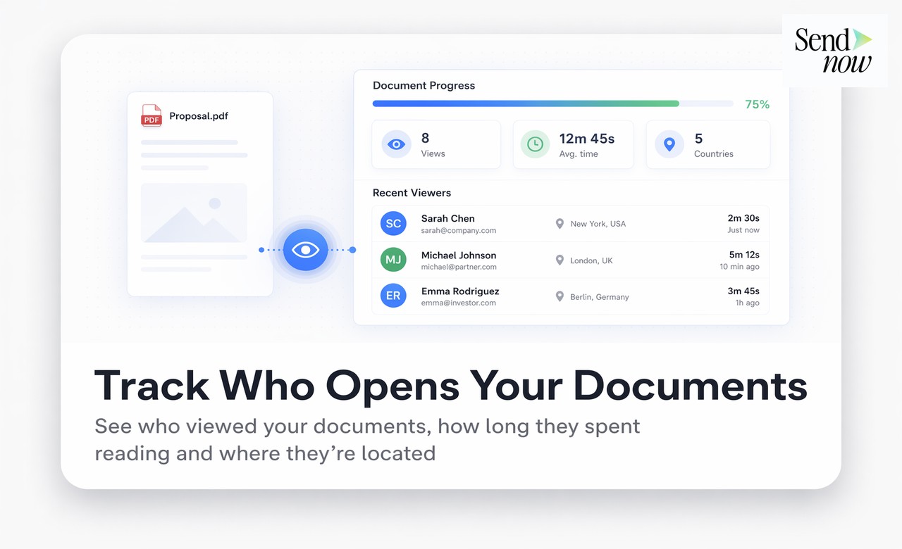 SendNow branded microsite with client onboarding documents
