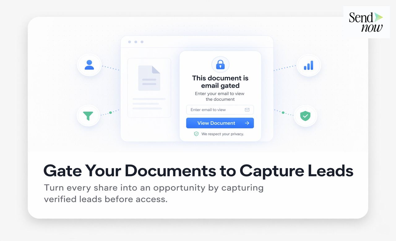 Email gate requiring viewer identification before document access