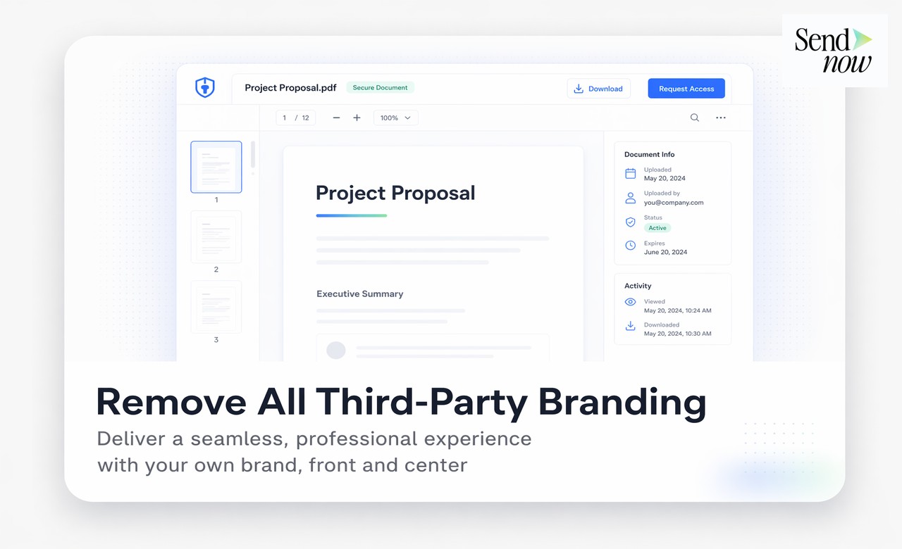 Client view of a fully branded document portal
