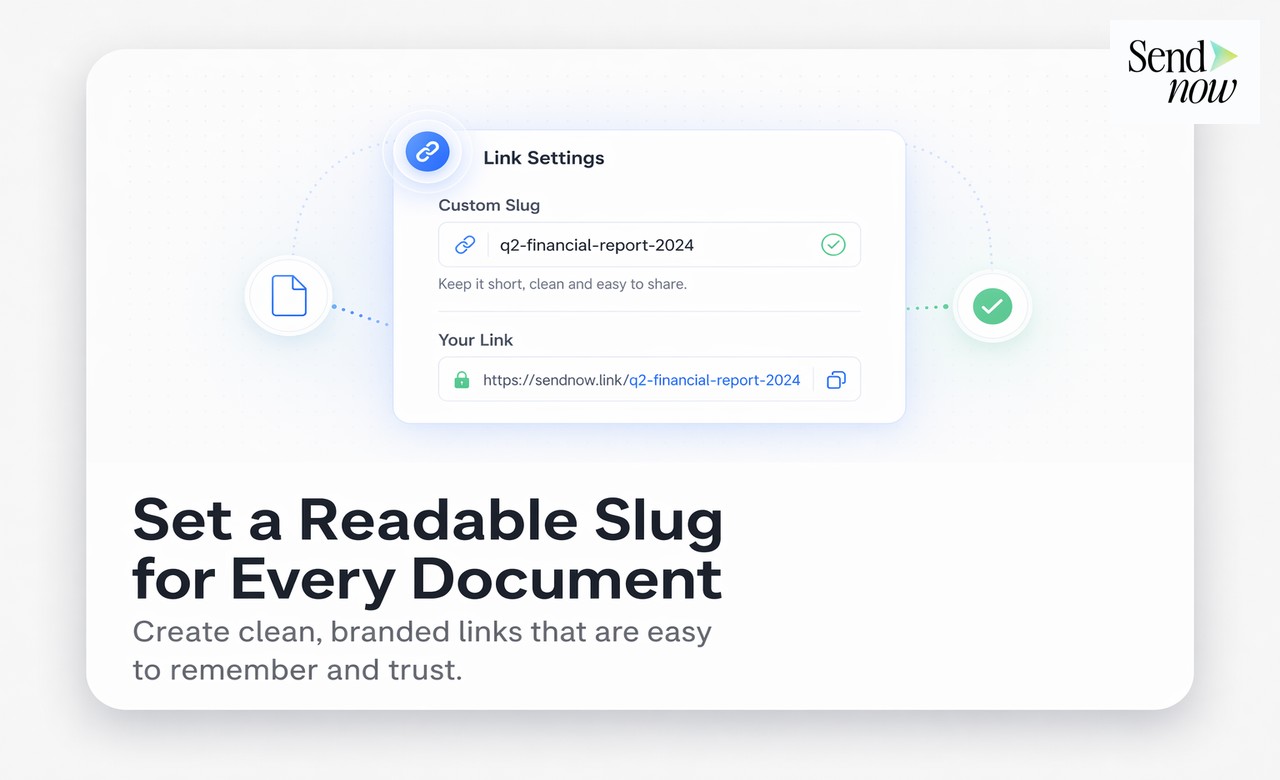 Create link screen with custom slug field