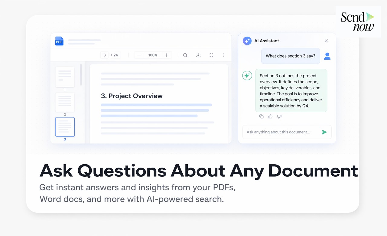 AI chatbot interface embedded in the document viewer