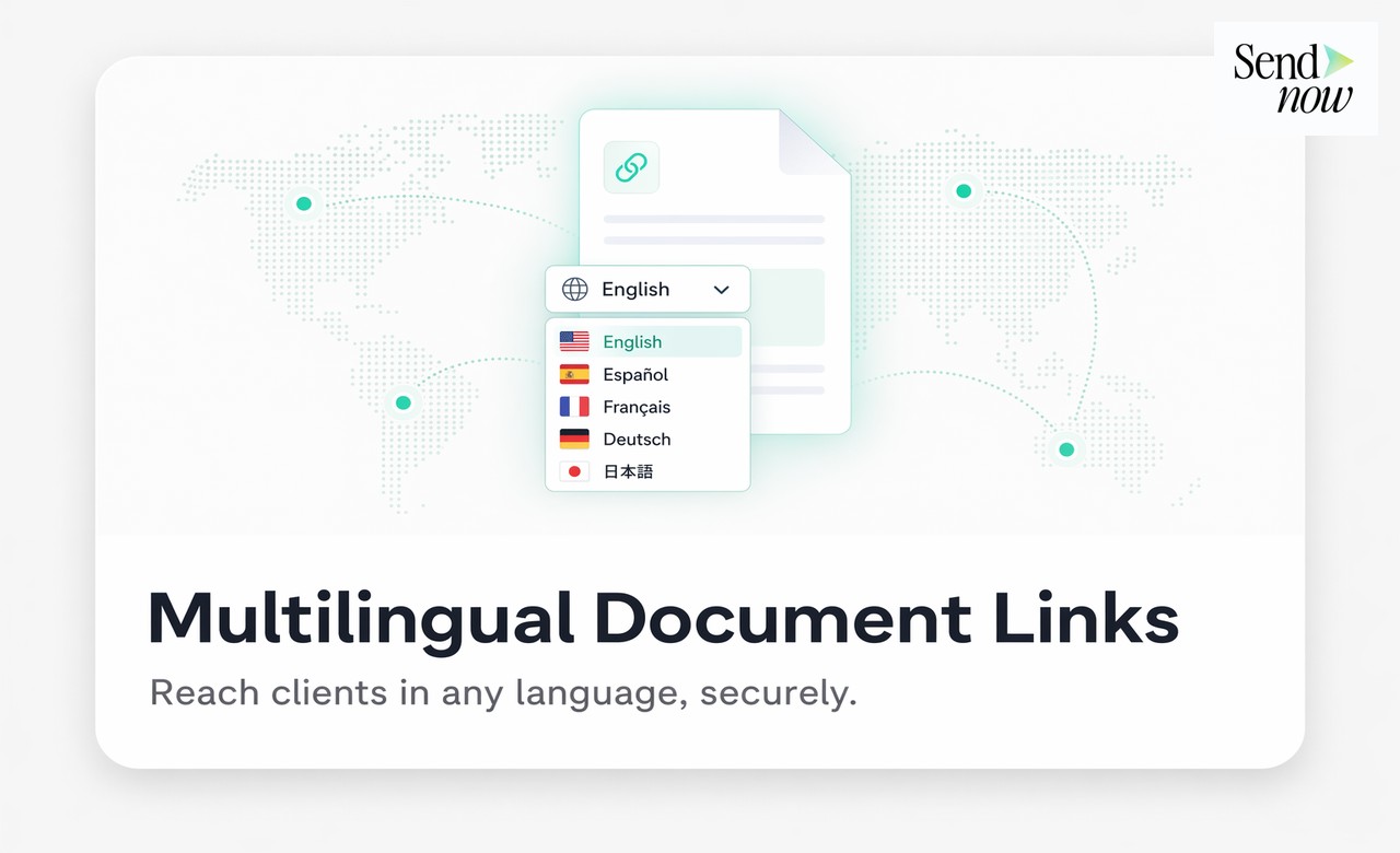 Internationalisierungseinstellungen zeigen Sprachoptionen in SendNow