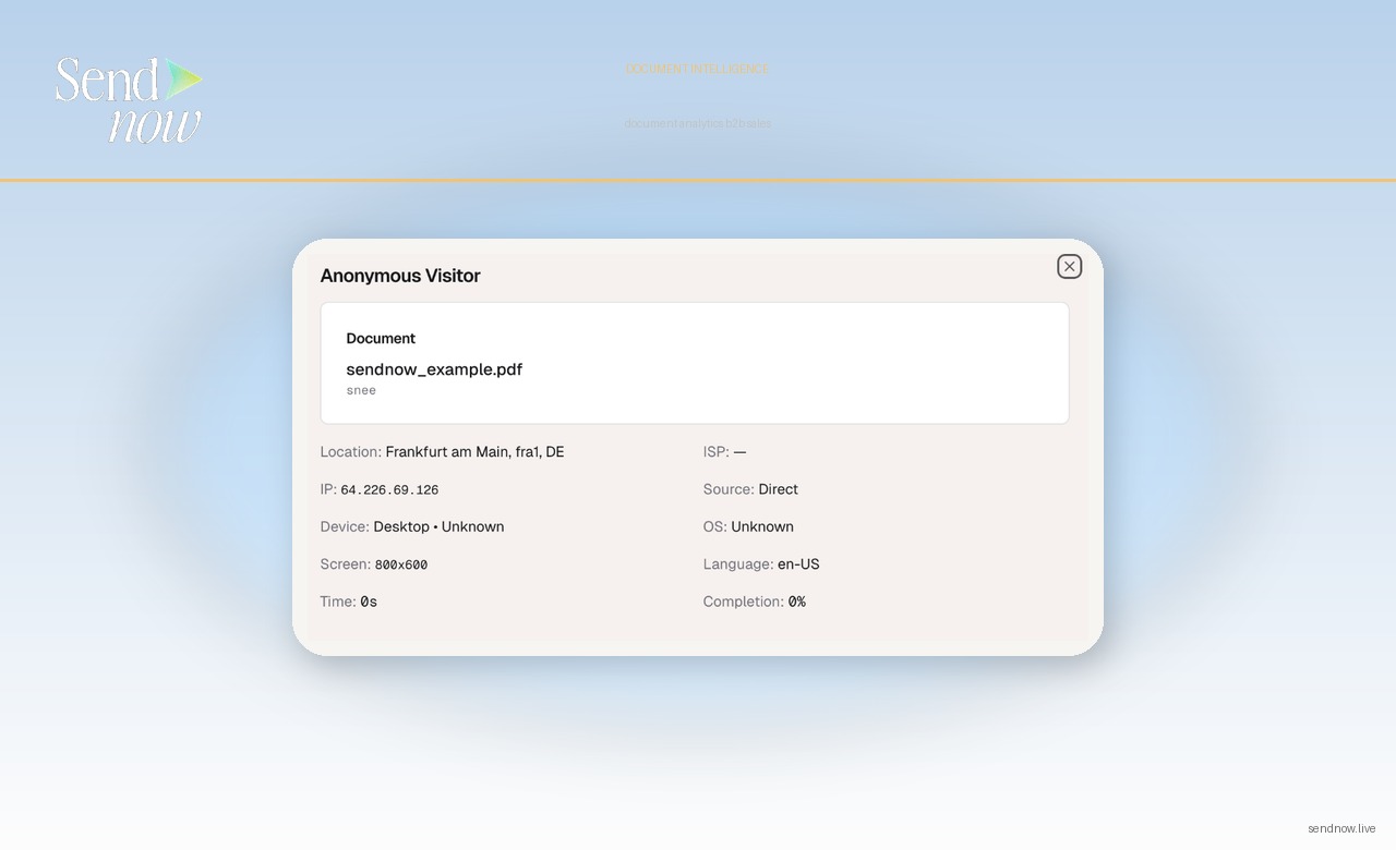 Mobile view of Word document open in browser via SendNow, no installs required