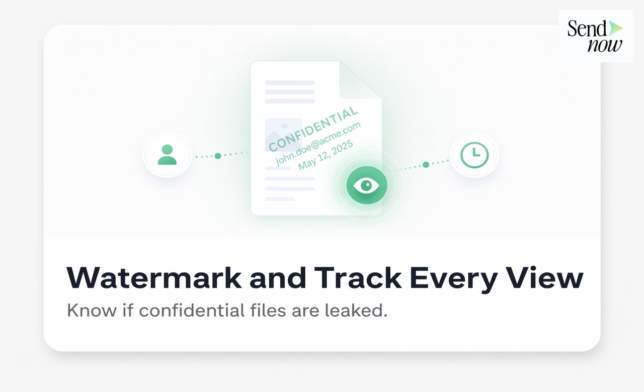 SendNow NDA gate and access control setup for a confidential shared document