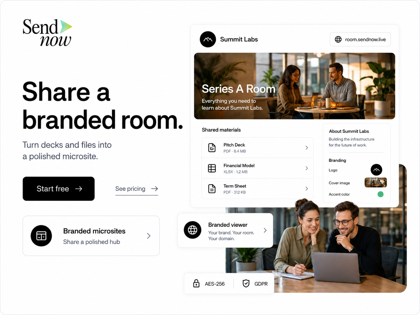SendNow Document Microsites