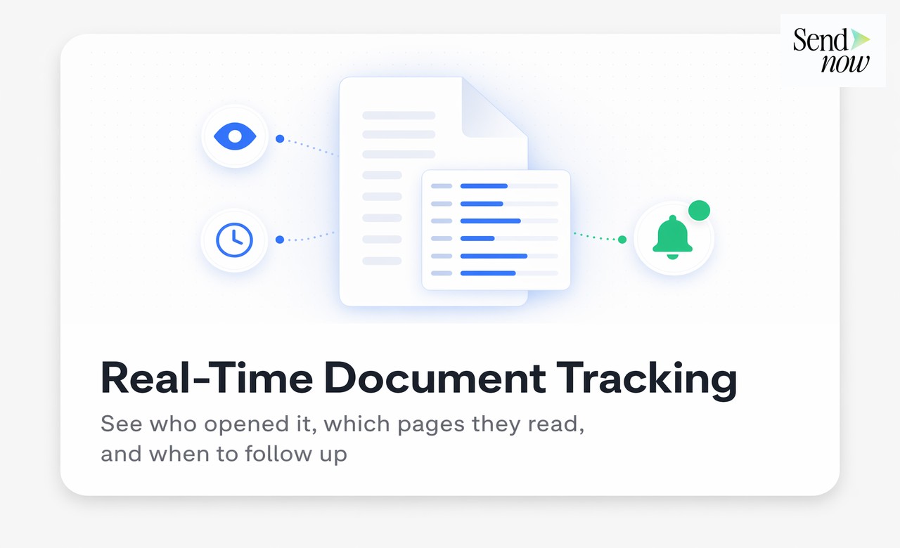 UI — real-time document tracking with page analytics and notification bell
