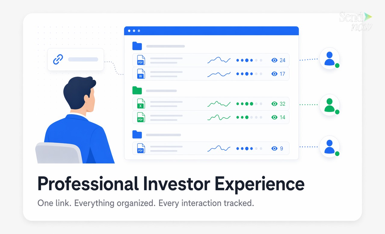 Professional Investor Experience — One link. Everything organized. Every interaction tracked.
