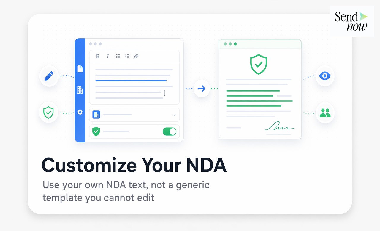 NDA customization interface with live preview
