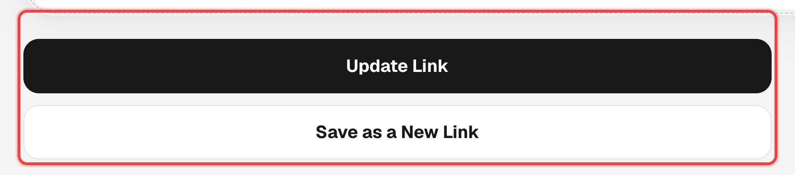 Update Link button at the bottom of the edit page