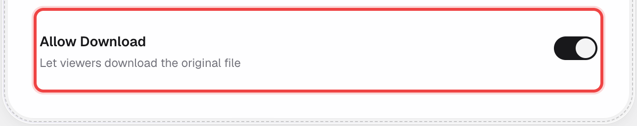 Allow Download toggle, on (default)