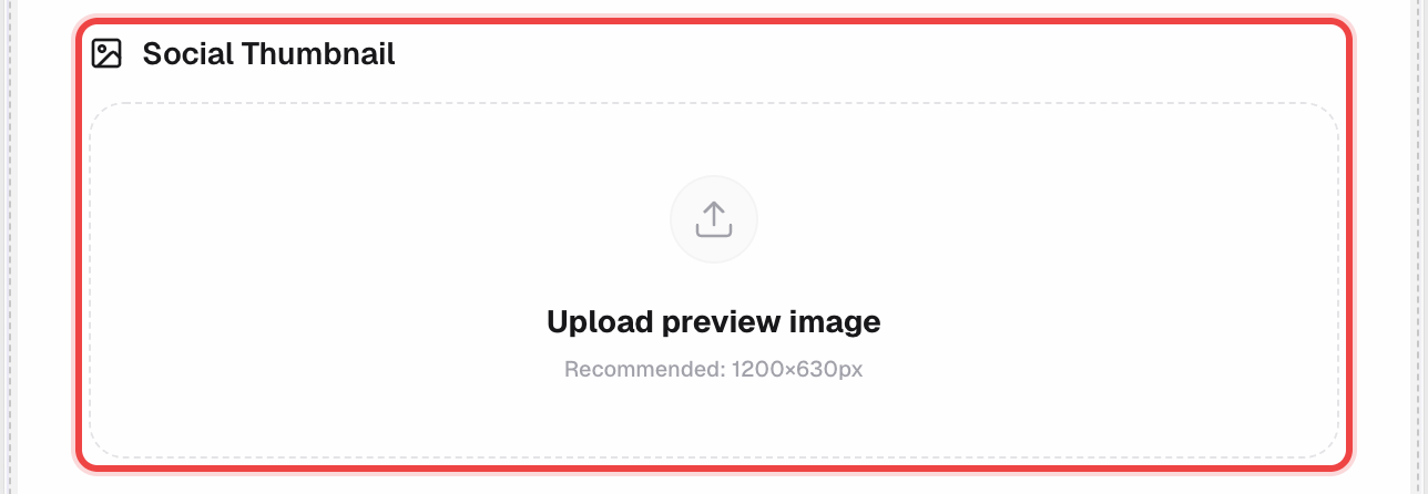 Social Thumbnail upload dropzone