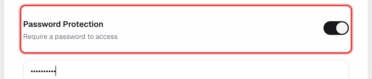 Password field with a password typed in