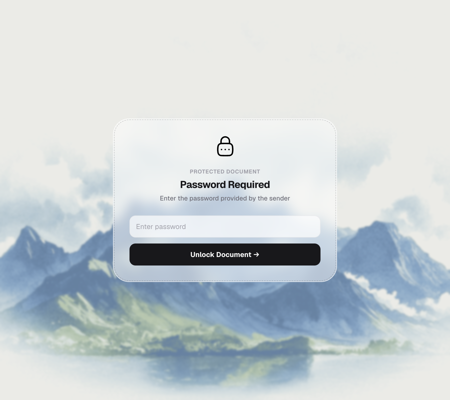 Visitor's password required screen