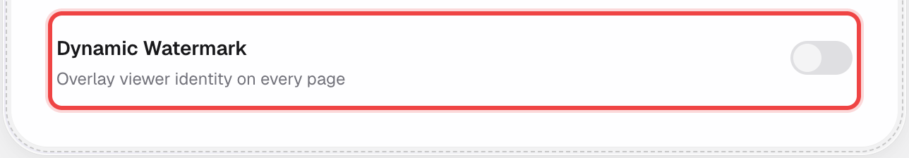 Dynamic Watermark toggle, off
